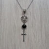 Wholesale Foreign trade new cross necklace pendant, agate, black, stone, heart-shaped, factory direct sales