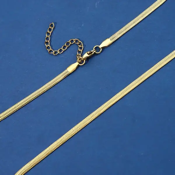 Wholesale Trendy Snake Bone Chain Necklace Electroplated Stainless Steel Titanium Steel Vacuum Color Preservation Hip Hop Fashion Jewelry