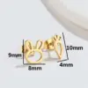 PVD Coated 18K Gold Real Gold Plated Bunny Ears 304 Stainless Steel Fashion Waterproof Non Tarnish Ear Studs