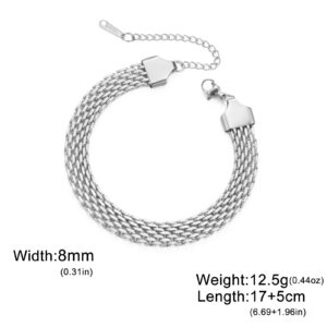 Steel color 8mm wide