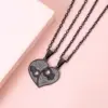 Wholesale Jewelry Simple Style Heart 304 Stainless Steel Black Plated