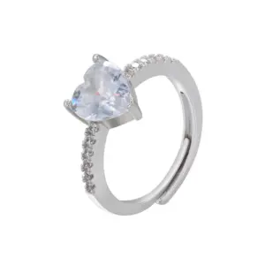 White Gold Color White Diamond / Adjustable Opening