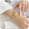 Wholesale Simple Style Heart Shape Titanium Steel Asymmetrical Inlay Artificial Diamond Bracelets
