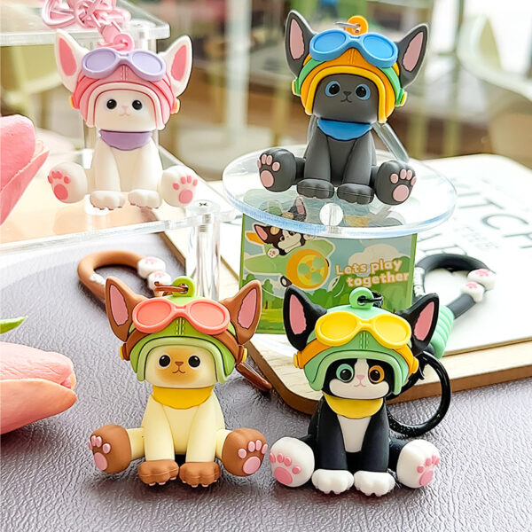 Wholesale Jinnew original German cat series pilot cartoon key chain pendant tide play car key chain gift