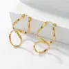 Wholesale 1 Pair Elegant Simple Style Irregular Geometric Plating 201 Stainless Steel 18K Gold Plated Earrings
