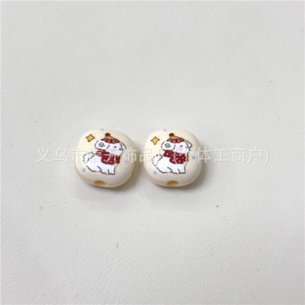 Wholesale Through-hole fruit-print mini steamed bun beaded