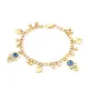 Wholesale Fashion Devil's Eye Hand Of Fatima Heart Shape Stainless Steel Bracelets