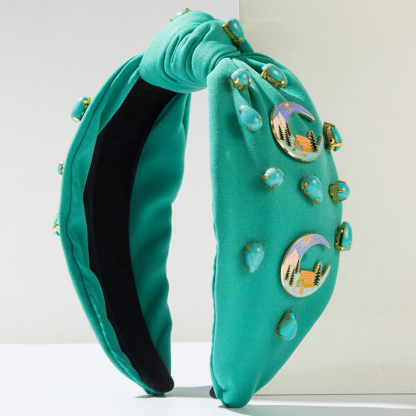 oly-a0332fac5eda76e293b00198b8490d11 Wholesale Fresh and Fashionable New Turquoise Headband Creative Alloy Oil Dropping Antique Accessories Head Cave Travel Hair Accessories