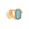 Wholesale PVD Coated 18K Gold Real Gold Plated Geometric Rectangle 304 Stainless Steel Elegant French Style IG Style Waterproof Non Tarnish Open Rings