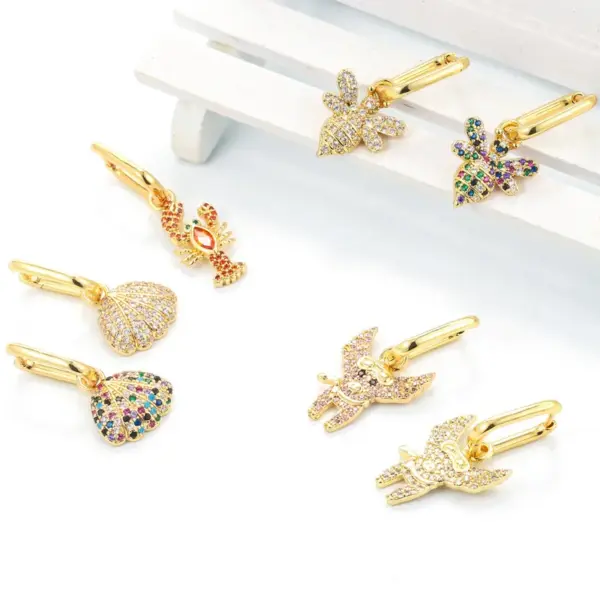 Wholesale Fashion Geometric Plating Copper Copper Earrings