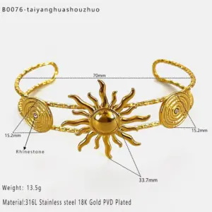 Gold SUNFLOWER Bracelet / One Size