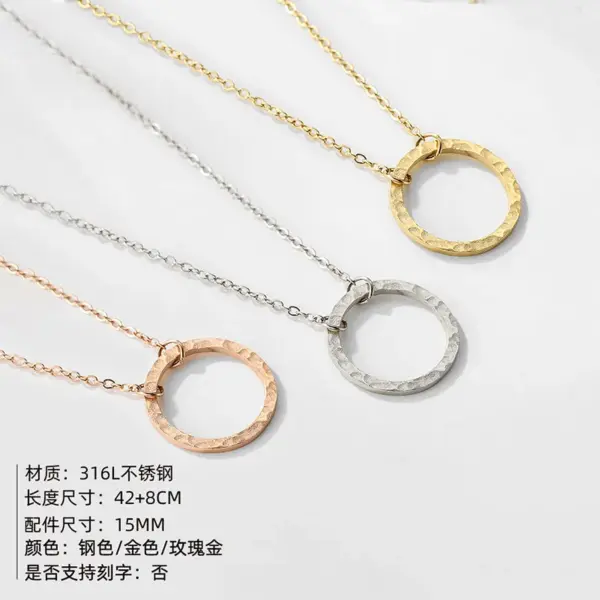 oly-a03b97e9963a579cf6aa23aff97ba791 Wholesale PVD Coated 14K Gold Real Gold Plated Geometric Stainless Steel Fashion Waterproof Non Tarnish 304 Stainless Steel Necklace