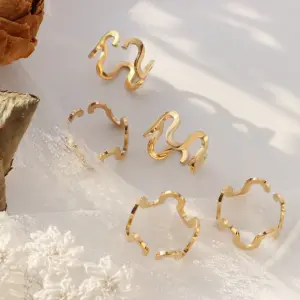 Wholesale PVD Coated Real Gold Plated 18K Gold Geometric 304 Stainless Steel Fashion Waterproof Non Tarnish