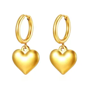 MS-658 Golden Fat Heart Ear Clip