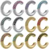 Wholesale 1 Pair Elegant Luxurious Shiny C Shape Plating Inlay Copper Zircon 18k Gold Plated Ear Cuffs