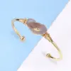 Wholesale Simple Style Irregular Geometric Natural Stone Copper Natural Stone Agate Bangle In Bulk