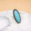 Wholesale New Simple Fashion Horse Eye Diamond Court Crown Pattern Turquoise Ring Turquoise Ring