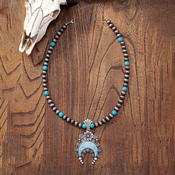 Wholesale Qingdao Daiwei Jewelry Wholesale Cross-border E-commerce Supply 1 Western Cross Flower Pendant Beaded Necklace