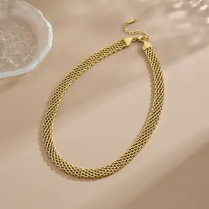 32 [Ah6016] 8mm Mesh Necklace / Gold