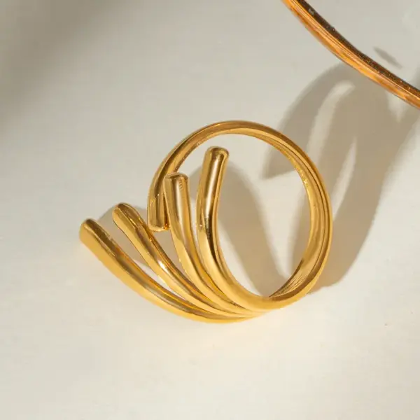 Wholesale Jewelry Simple Style Classic Style Geometric 304 Stainless Steel PVD Coated Open Rings