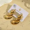 Wholesale Trendy INS Style 201 Stainless Steel Water Plating Stripe Multi Waterdrop Shaped Earrings Women's Jewelry