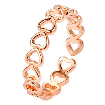 Wholesale New Fashion Ring Jewelrycreative Metal Copper Electroplating Ring Adjustable Ladies Hollow Love Ring
