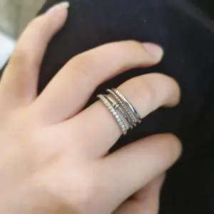 Copper-Micro-Inlaid Multilayer Ring