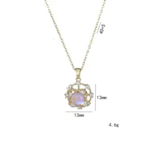 X383 March Light Stone Necklace Rotatable