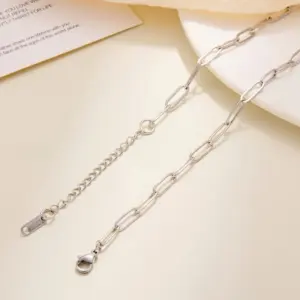 Cross Chain Bracelet / Steel Color