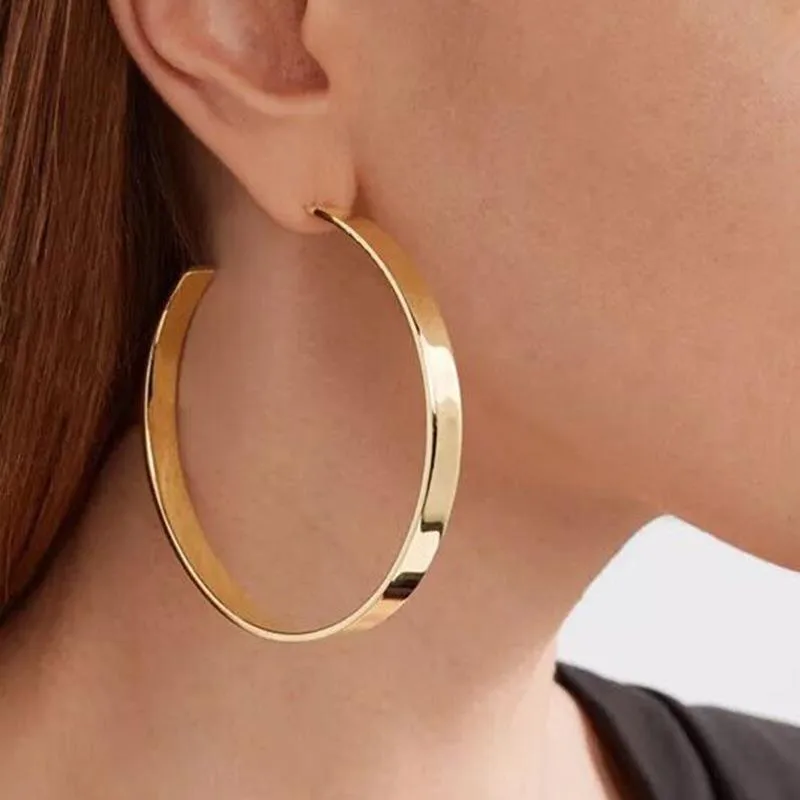 Wholesale 1 Pair Exaggerated C Shape 304 Stainless Steel Stainless Steel Earrings