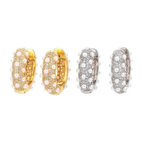 Wholesale Fashion Geometric Plating Copper Zircon Copper Earrings