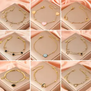 Elegant Modern Style Round Devil's Eye Star Titanium Steel Cable Chain Twisted Rope Chain Snake Chain Bracelets In Bulk