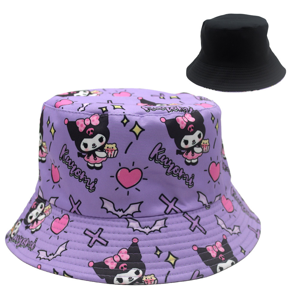 Wholesale Printed Fisherman Hat Cartoon Anime Double-sided Wear Sun Hat for Men and Women Outdoor Casual Basin Hat