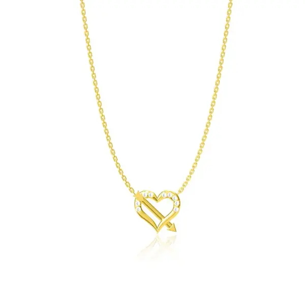 Wholesale Titanium Steel Basic Modern Style Classic Style Plating Inlay Heart Shape Zircon Pendant Necklace