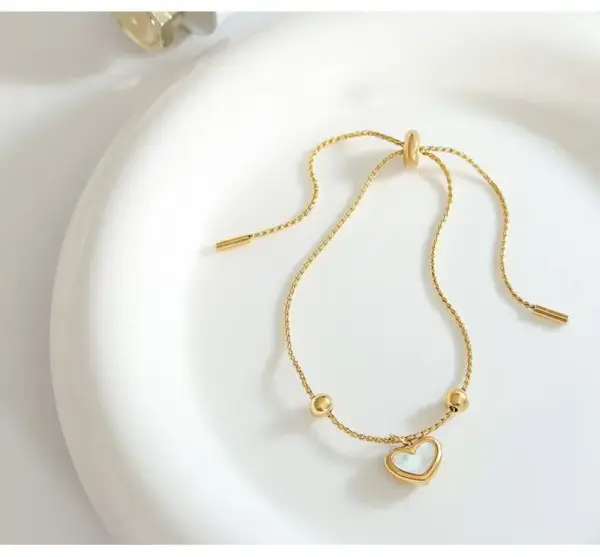 304 Stainless Steel Plastic Heart Shape Ion Plating (IP) 18K Gold Plated Cute French Style Classic Style Waterproof Non Tarnish O-shaped Chain Earrings Necklace Jewelry Set