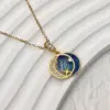 Ion Plating (IP) 18K Gold Plated Star Moon 304 Stainless Steel Copper Marine Style Classic Waterproof Non Tarnish Pendant Necklace