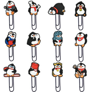 oly-a0a8fd8c9e552f136eb953cff99d17e4 Wholesale Random 50pcs Cartoon Antarctic Penguin Student Paper Clip Bookmark