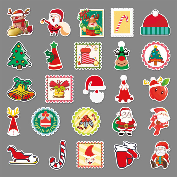 Wholesale 100 pcs/pack Christmas Graffiti Holiday Creative DIY Sticker Waterproof