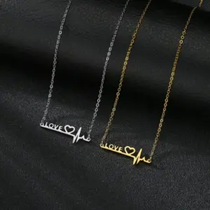 Wholesale PVD Coated Gold Plated Letter 201 Stainless Steel Necklace