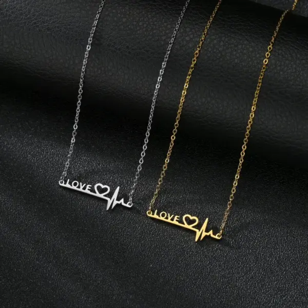 Wholesale PVD Coated Gold Plated Letter 201 Stainless Steel Necklace