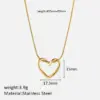 Wholesale PVD Coated Heart Shape 304 Stainless Steel Simple Style Shiny Waterproof Non Tarnish 304 Stainless Steel Pendant Necklace