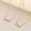 Wholesale PVD Coated 18K Gold Plated Infinity 304 Stainless Steel Basic Simple Style Classic Style Waterproof Non Tarnish 304 Stainless Steel Pendant Necklace