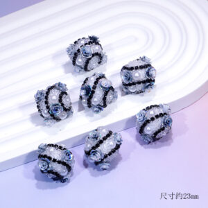 Black and white diamond flower balls