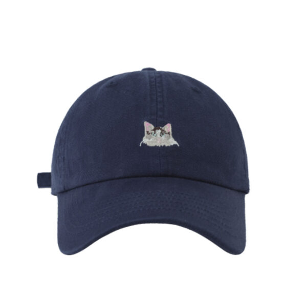 oly-a0b1a38c1182f7837137c9ca5b18541f Wholesale Academy Style Sweet Cute Kitten Embroidered Baseball Cap Women's Spring and Summer Korean Style Fashionable Small Fresh Soft Top Cap