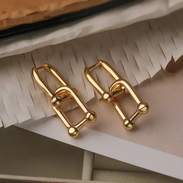 Wholesale 1 Pair Simple Style Streetwear Geometric Plating Copper 18k Gold Plated Drop Earrings