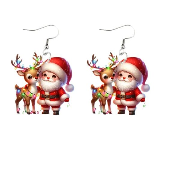 Wholesale Santa Claus and Reindeer Acrylic Earrings