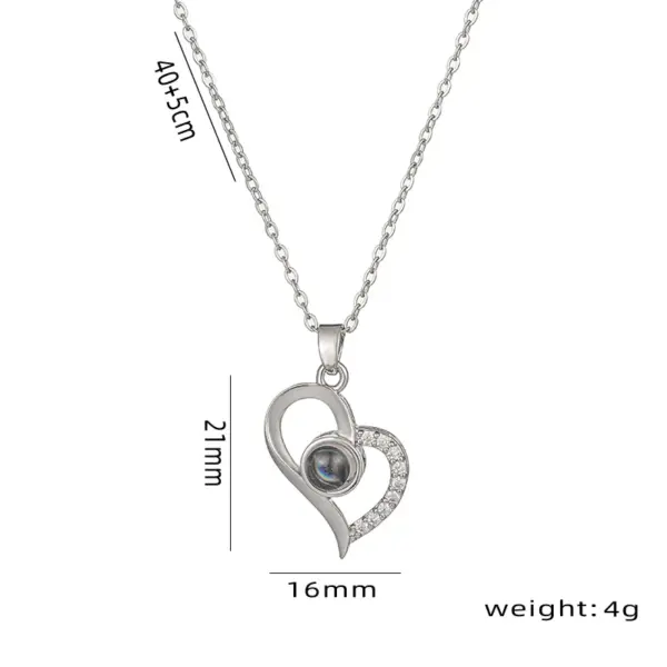 Wholesale PVD Coated Real Gold Plated Heart Shape Stainless Steel Simple Style Korean Style Waterproof Non Tarnish Titanium Steel Pendant Necklace