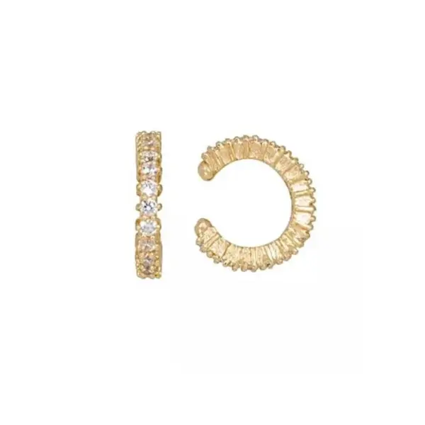 Wholesale Elegant C Shape Inlay Copper Zircon Earrings