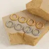 Wholesale 201 Stainless Steel Round PVD Coated 18K Real Gold Plated 18K Gold Basic Waterproof Non Tarnish Plating Earrings