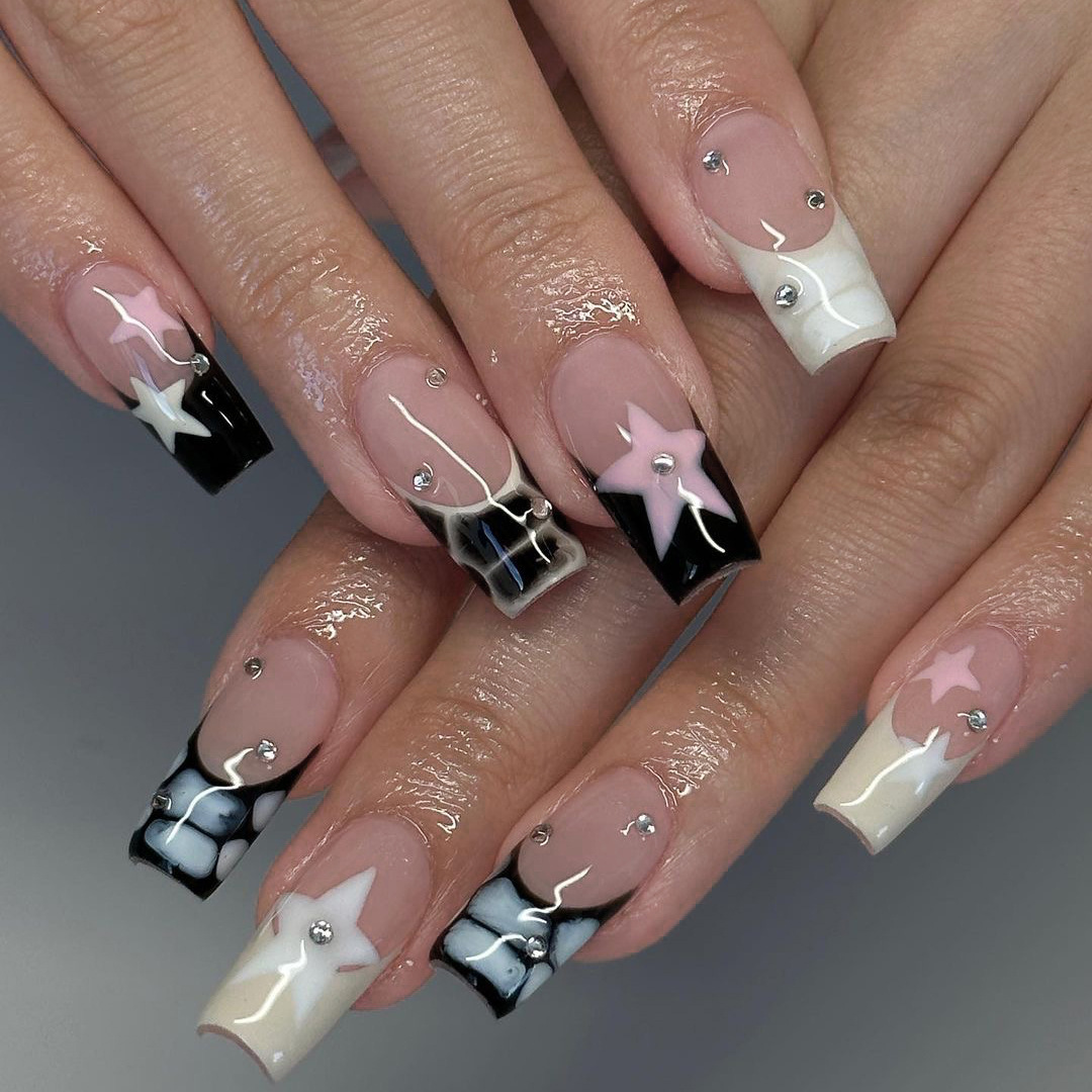 Wholesale Mid-length ballet nail manicure cross-border foreign trade wear nail special nail beauty nail sticker nail piece fake nail